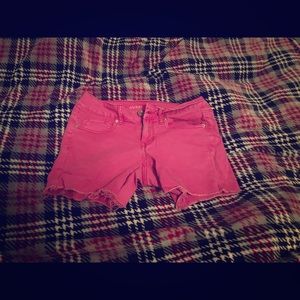 Pink jean shorts